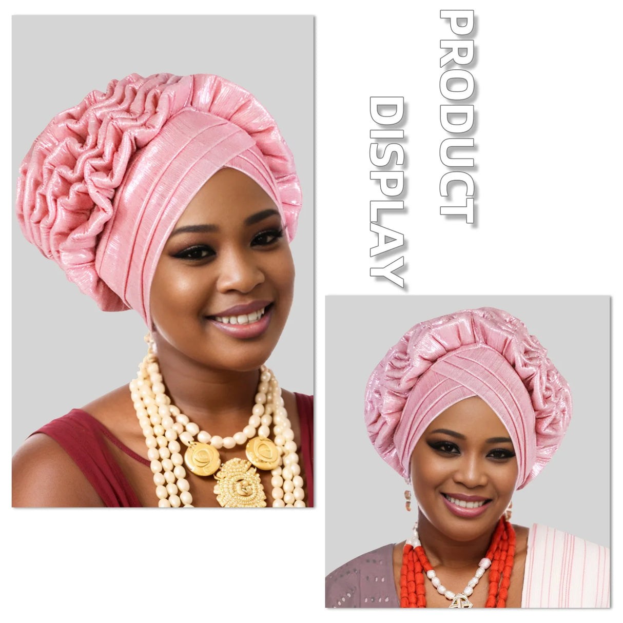 Fashion Women Elastic Ruffle African Turban Cap Lady Head Wraps Nigeria Wedding Auto Gele Headtie Party Headgear Headwear Hat