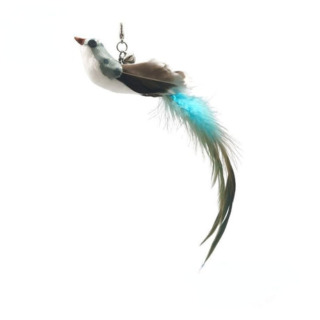 NONOR Simulation Bird Interactive Cat Toy Funny Feather Bird with Bell Cat Stick for Kitten Playing Teaser Wand Toy Cat Supplies