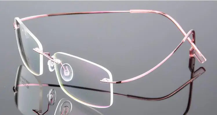 Titanium Alloy Ultra-Elastic Frameless Metal Glasses Frame for Men and Women, Rimless Myopia Prescription Glass Frames FJ868