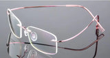 Titanium Alloy Ultra-Elastic Frameless Metal Glasses Frame for Men and Women, Rimless Myopia Prescription Glass Frames FJ868