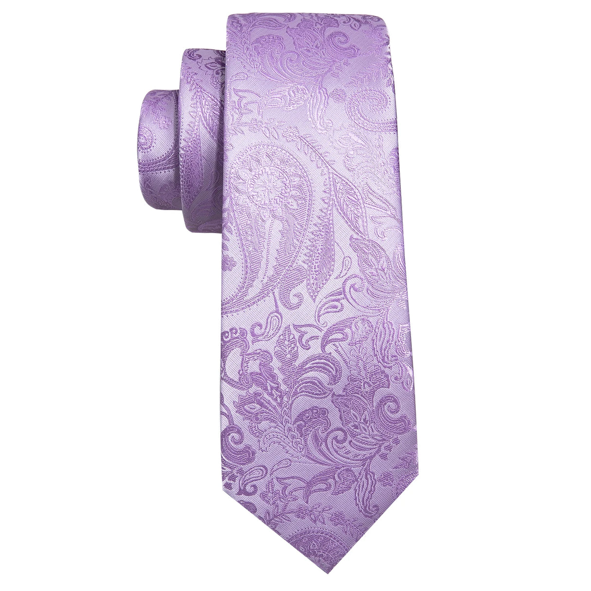 Male Gift Silk Men Tie Set Purple Violet Solid Paisley Striped Wedding Business Tie for Man Necktie Handky Cufflinks Barry.Wang