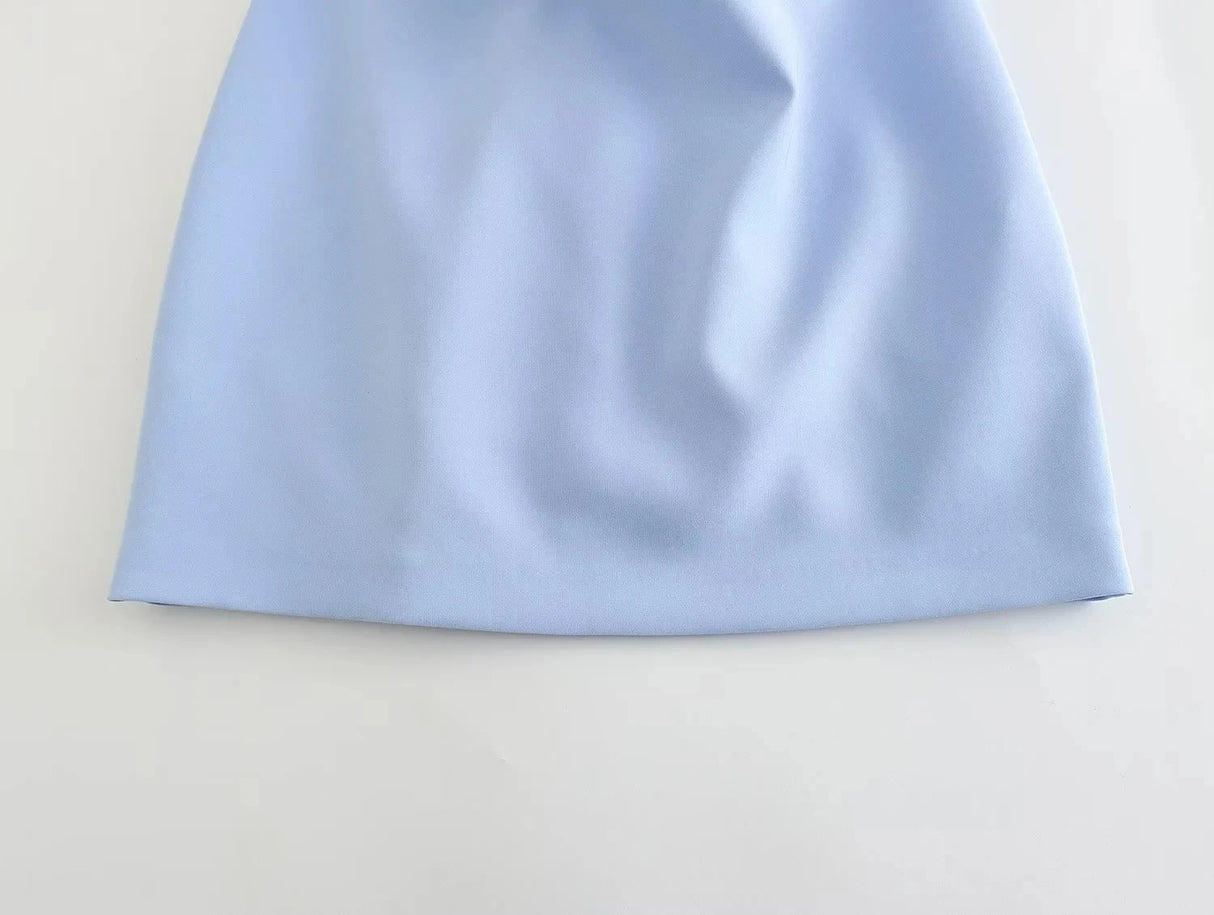 Robe TRAF pour femme, épaules dénudées, corset, courte, froncée, dos nu, bleu, noir, blanc, robe moulante sexy pour femme, robes de soirée