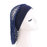 Women Stretchy Wide Band Crochet Hair Snood Mesh  Net Wig Cap Head Cover Care Nightcap Pocket Wrap Dreadlock Headwear