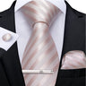 Pink Striped Floral Solid Paisley 8cm Silk Men's Tie Set Handkerchief Cufflinks Wedding Business Prom Accessories Tie Cravat