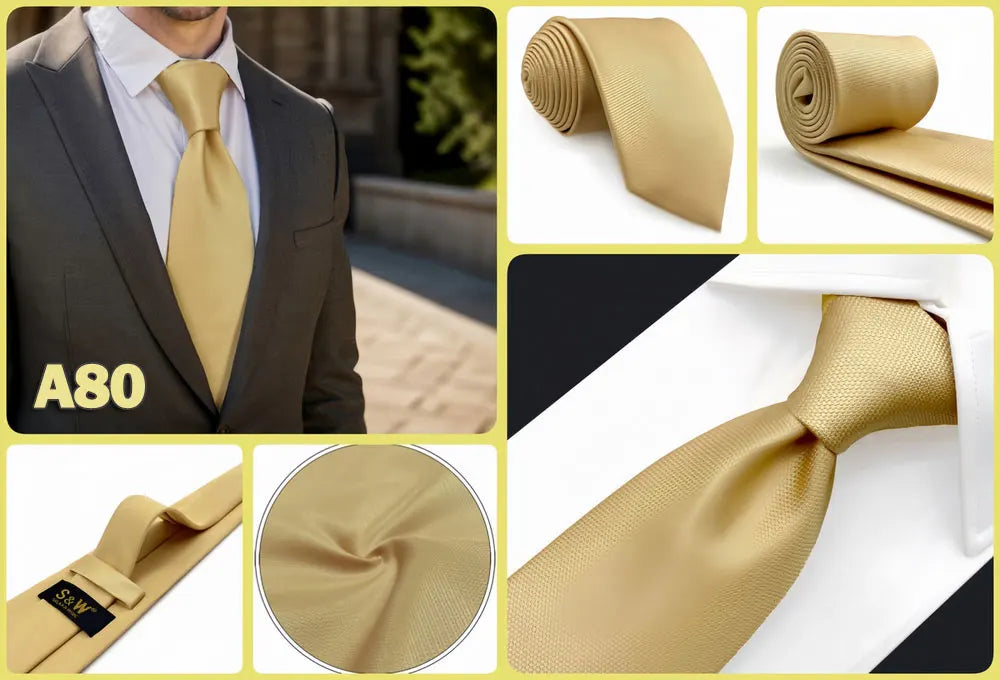 Hot Yellow Brown Men Neckties Classic Suit Formal Dress Wedding School Dropshipping