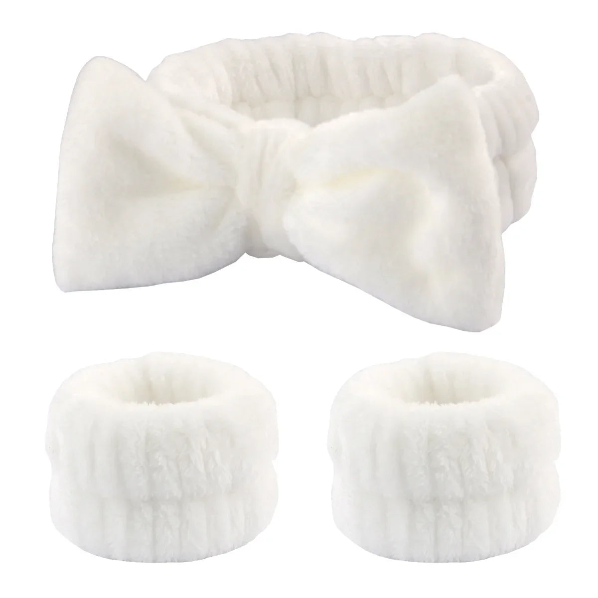 Wash Face Headbands For Women Coral Fleece Hair Bands Cuff Waterproof Bands Absorbent Wristbands Head Band Hair Accessories Set