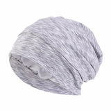 Women Men Sleeping Hat Baggy Beanie Satin Lined Night Unisex Sleep Cap Hair Care Bonnet Hair Loss Nightcap Pullover Hat Headwear
