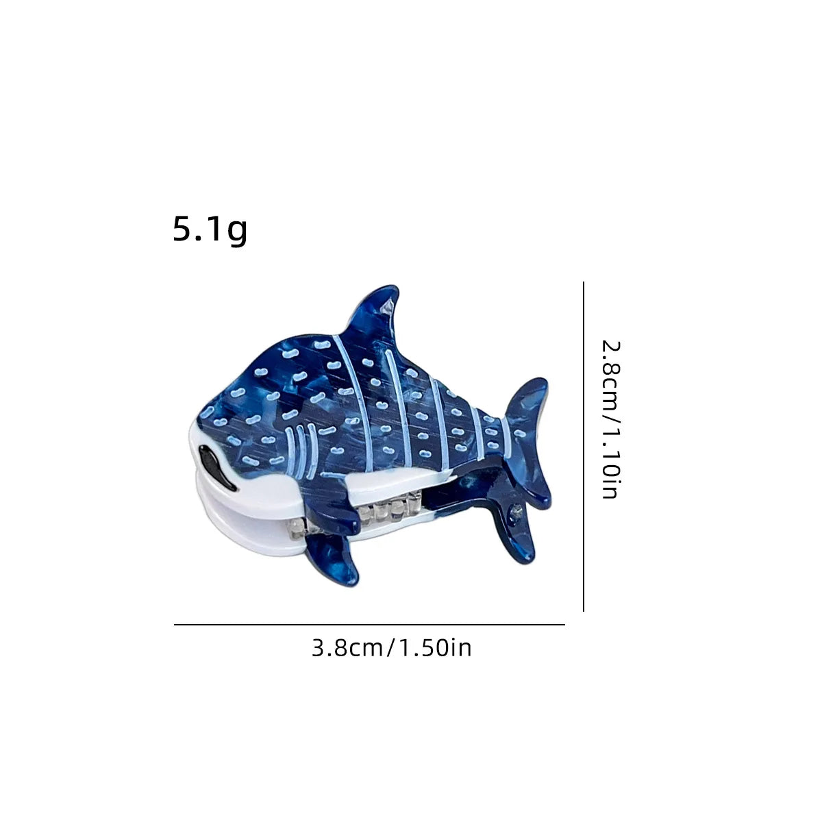 Muweordy Blue Whale Hair Claw Acetate Hair Clips For Women Popular Hair Catches Animal Hair Clip Cute Sea Creature Claw Clips