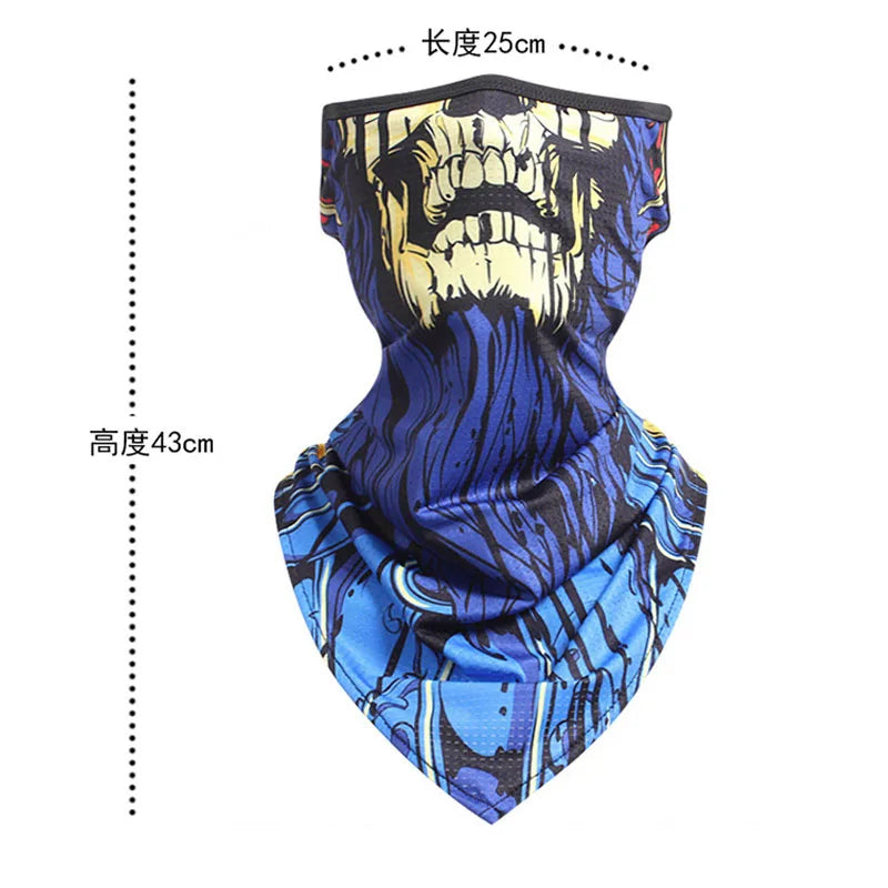 Multi-function Scarf Skull Face Mask Cycling Bandana Earloops Face Balaclava Cover 3D Print Sunscreen Windproof Neck Gaiter