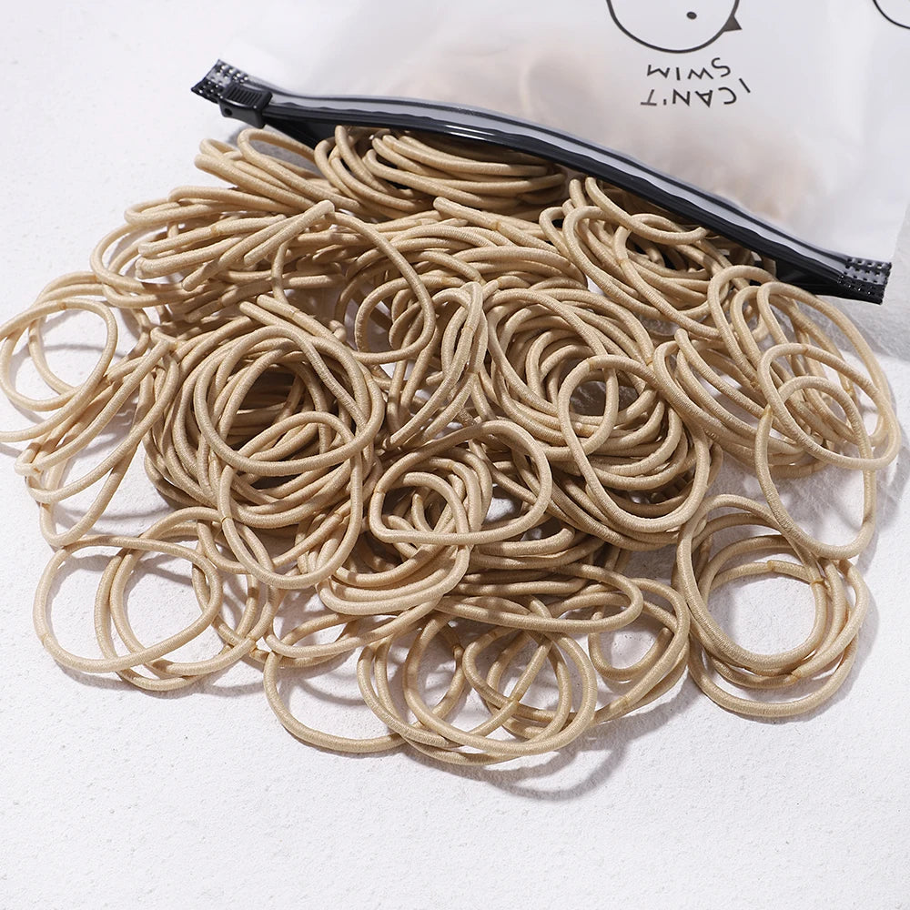 50PCS Macaron Rubber Band Hairband Headband High Elastic Durable Hair Ring Tied High Ponytail Women's Kids Hair Headwear