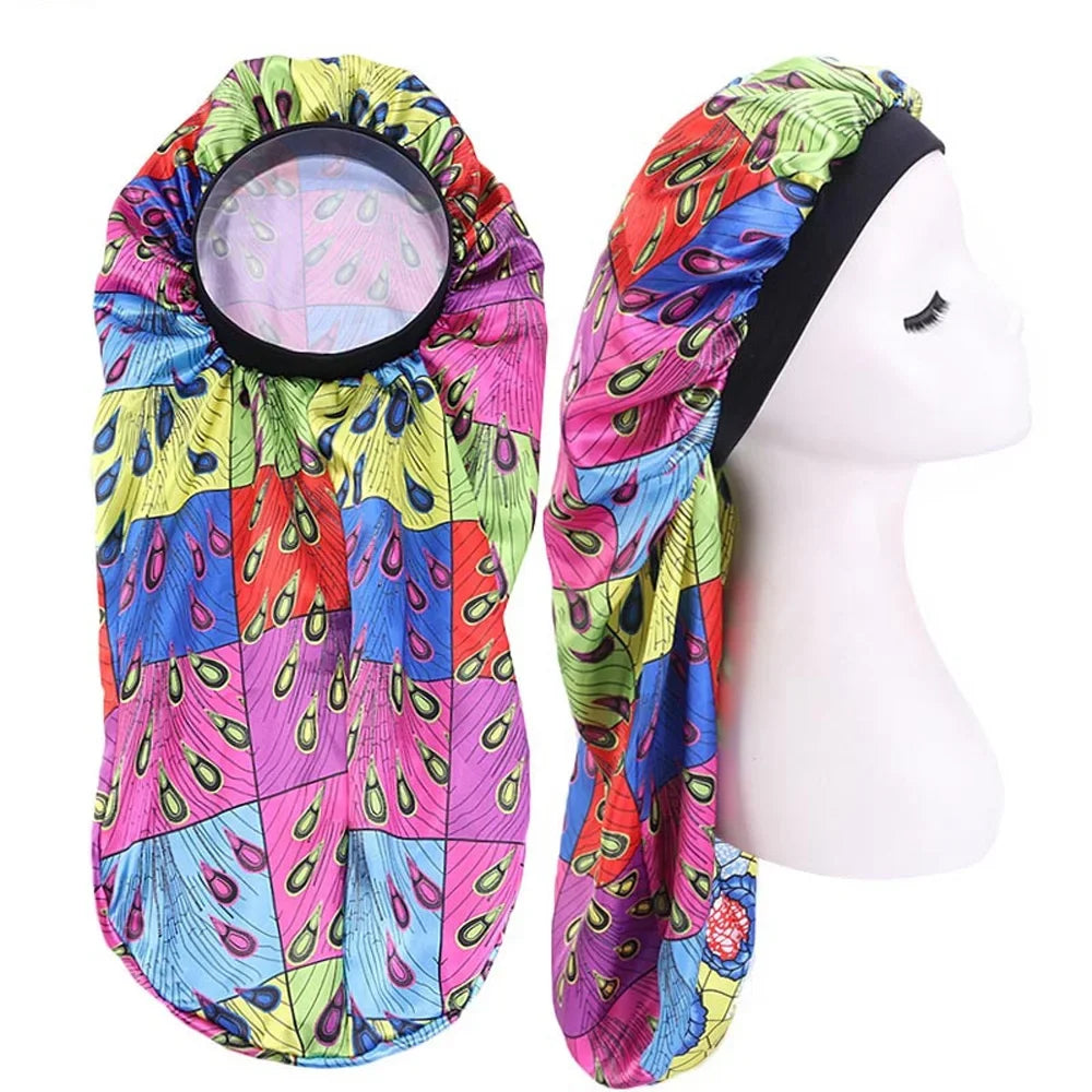 Unisex Elastic Bonnet Long Hair Sock Dreadlock Braids Cap Sleep Hats Head Wrap Turban Night Cap Hair Care Nightcap for Women Men