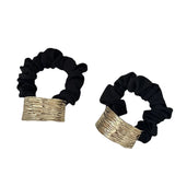 Korean Woman Golden Metal Wire-drawing Semiarc Elastics Hair Band Girls Scrunchies Hair Ties Ponytail Holder Hair Accessories