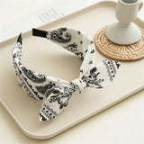 Fashion Paisley Bandana Headband for Women Top Knotted Bow Hairbands Cute Rabbit Ear Turban Headwrap Hair Band Girls Accessories