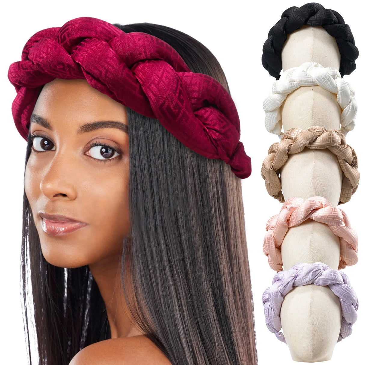 Braids Twist Headbands for Women African Headwear Elastic Hair Bands Ladies Turban Female Bandage Headwrap