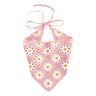 Floral Hair Bandana Knitted Head Kerchief Women Bandana Handmade Crochet Hair Scarf Triangled Headband Headwear