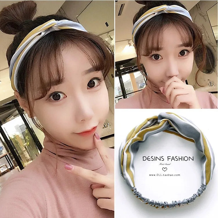 Cross elastic headband chiffon silk headband ladies headband hair accessory sports face wash