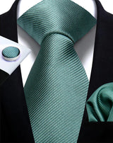 Corbata de marca de moda hecha a mano, sólida, con pañuelo y gemelos, para hombre, corbata, traje, camisa, accesorios de boda, regalos para hombre.