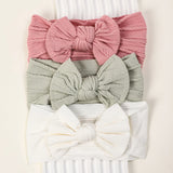 3Pcs/Lot Knit Baby Headband Bow Newborn Elastic Soft Nylon Headbands For Baby Girl Turban Infant Hair Accessories Kids Headwear