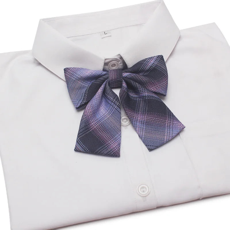 Fashion JK Bowtie Women College Student Collar Tie Cotton Plaid Bowknot Lolita Girls Adjustable Butterfly Anime Cosplay Cravat