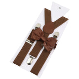 Elastic Leather Suspenders Bowtie Set Braces Men Women Sage Green Adjustable Braces Straps For Wedding Y-Back Shirt Accessories