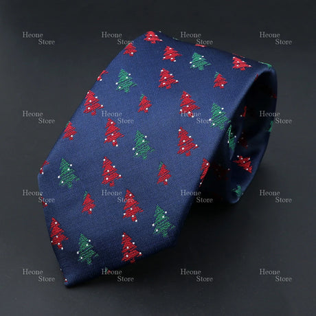 Classic Red Blue Christmas Tie For Men Father Festival Gift Santa Claus Snowman Tree Snowflake Elk Necktie Skinny 7cm Accessory