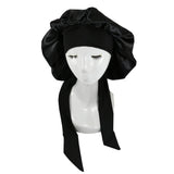 New Satin Hair Cap For Sleeping Invisible Flat Imitation Silk Round Haircare Women Headwear Ceremony Adjusting Button Night Hat