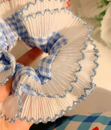 Women Lace Hair Scrunchies Girls Elastic Hair Bands Ponytail Holders Tie Hair Hoop Large Plaid Scrunchy Rubber Bands Headwear