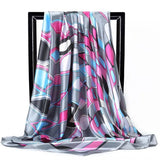 Luxury 90X90CM Silk Scarves Fashion Print Headcloth 2022 Sunscreen Kerchief Four Seasons Bandannas Popular Colour Flower Shawls