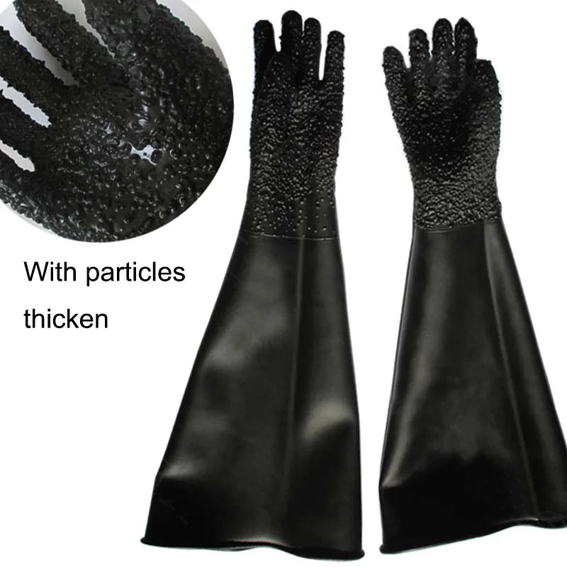 Sandblasting Rubber Gloves High-pressure Long Thicken Particles Wear-resistant Gloves Sandblasting Acid Alkali Resistant Gloves