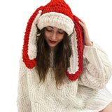 Winter Cartoon Knitting Hat Cute Animal Ear Cosplay Hat Outdoor Sport Hat Woolen Caps Windproof Headwear Balaclava Photo Props