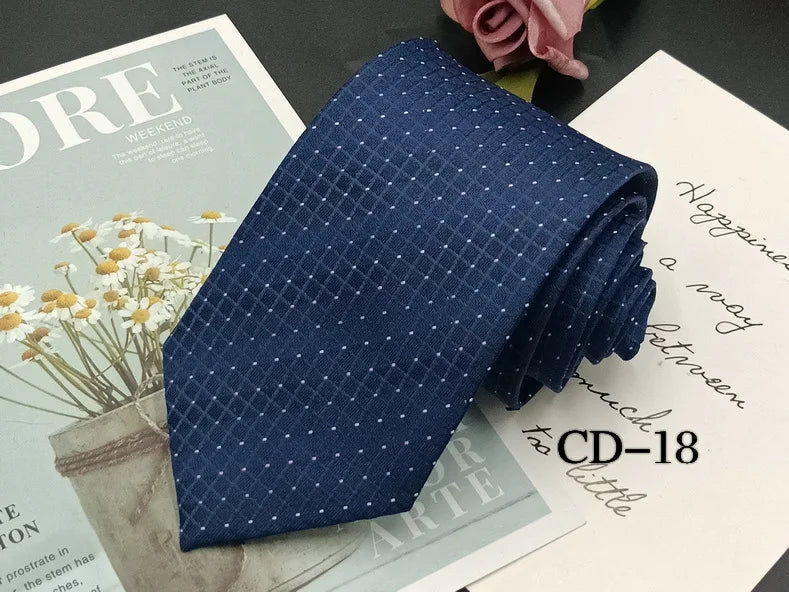 New Classic Blue Black Ties for Men Silk Mens Neckties for Wedding Party Business Adult Neck Tie Casual Solid Tie