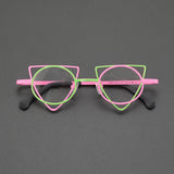 Ultra Light Pure Titanium Inverted Triangle Glasses Frame Female New Multi-color Personality Myopia Reading Prescription Eyewear
