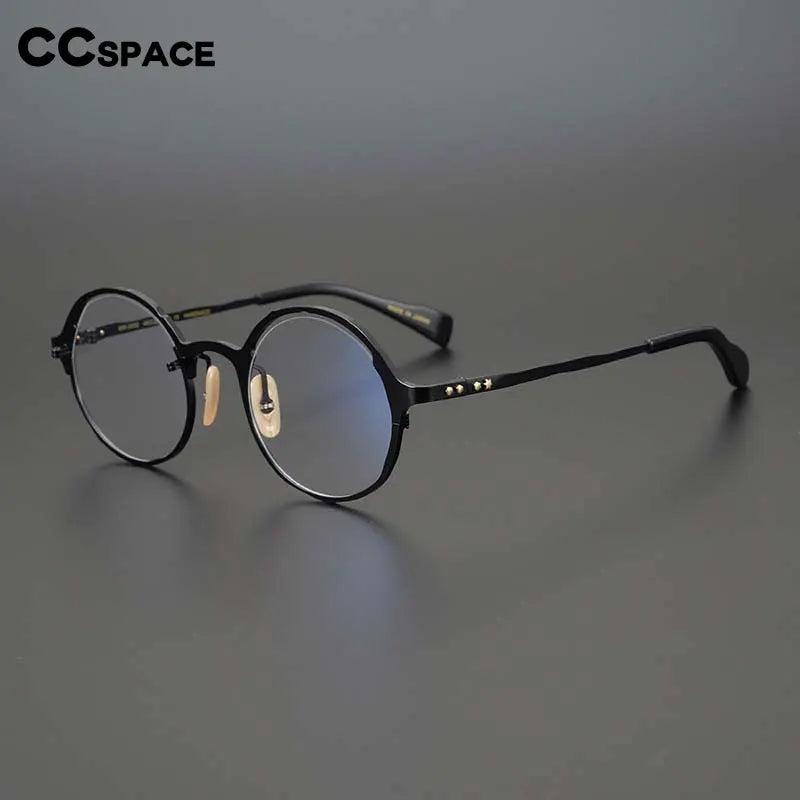 53160 Retro round pure titanium handmade glasses frame men and women irregular high-end optical frames