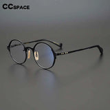 53160 Retro round pure titanium handmade glasses frame men and women irregular high-end optical frames