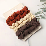 6Pack Women Elastic Hair Bands Cute Hair Ties Gum Print Girls Scrunchies Set Ponytail Holder Small Scrunchy Hair Accessories