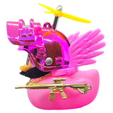Car Duck Auto Interior Decoration Car Ornaments Rubber Duck With Helmet Bicycle Road Bike Motor Kids Toy Bike Accessories
