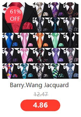 Male Gift Silk Men Tie Set Purple Violet Solid Paisley Striped Wedding Business Tie for Man Necktie Handky Cufflinks Barry.Wang