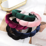 Retro Hair Hoops Wide Velvet Twist Sponge Headband Bezels Hairbands for Women Girl Wavy Braided Headbands Hair Accessories