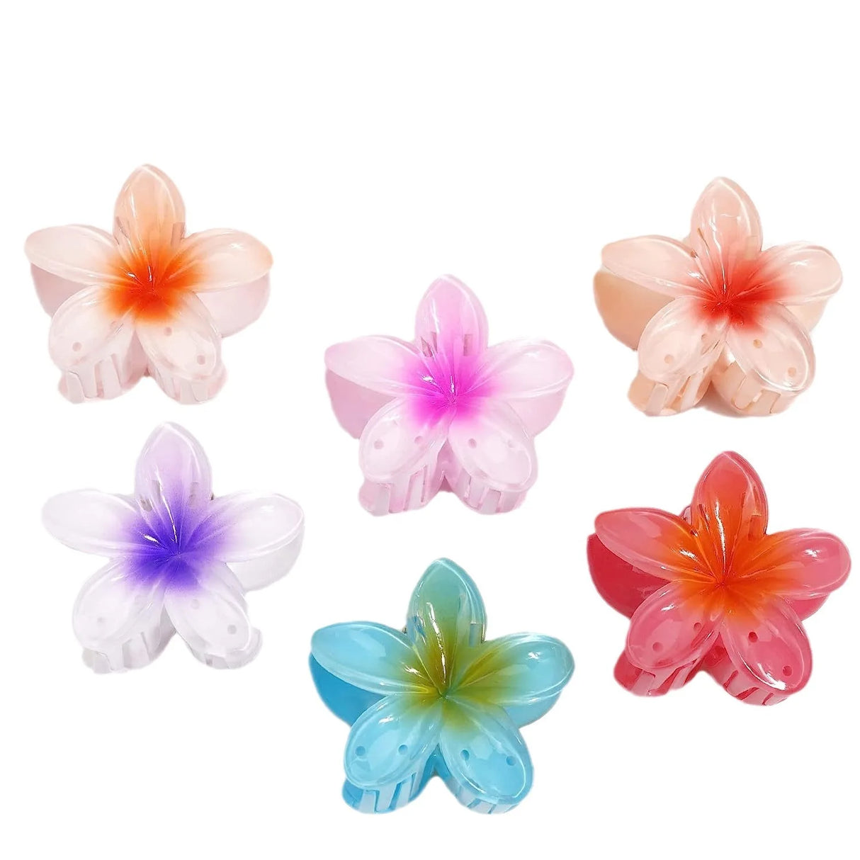 2Pcs Flower Hair Claw Clips for Women Gradient Large Claw Clips for Thick Hair Girls No-slip Hairpins Women Hair Accessories
