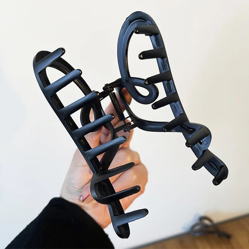 Vintage Heart Shape Plastic Hair Claw For Women Back Hair Holder Headband Elegant Hair Clips Hairpin Fashion Hair Accessories