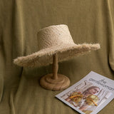 2024 Handmade Big Brim Hat Oversized Tassel Burrs Women Men Straw Sun Brim Hats Natural Raffia Panama Beach Summer Hat
