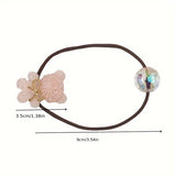 Headbands for Girls Baby Hair Clips 2pcsMinimalist Bear Hair Ties - Bouncy Beaded Elastics for Girls Baby Accessories