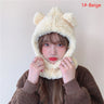 1Pc Cute Bear Ear Hat Scarf Gloves 3-in-1 Winter Warm Hedging Cap Women Windproof Plush Hat Scarf