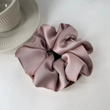 Korean Woman Elegant Satin Elastics Hair Band Solid Color Scrunchies Hair Ties Ladies Ponytail Holder Girls Hair Accessories