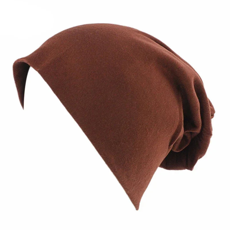 Women Men Sleeping Hat Baggy Beanie Satin Lined Night Unisex Sleep Cap Hair Care Bonnet Hair Loss Nightcap Pullover Hat Headwear