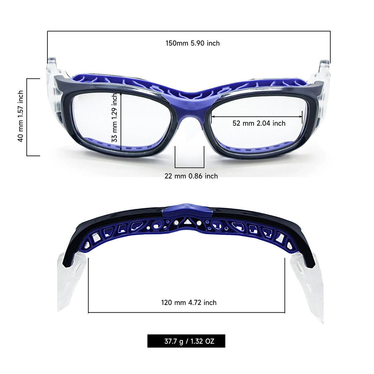 Sports Glasses Lens Replaceable Slim Fit Light Weight Impact-Resistant Protective Goggles Basketball Soccer Volleyball Tennis