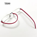 Men Women Metal Blue Light Blocking Reading Glasses with Case TR90 Half Frame HD Prescription Eyewear Presbyopia Diopter