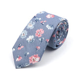 New Style Floral Printed 6cm Tie Blue Green Purple Skinny 100% Cotton Necktie For Men Women Wedding Party Suits Shirt Accessory