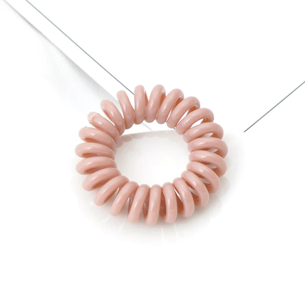 High Elasticity Telephone Coil Hairbands Women Spiral Hair Ties Girl Hair Ring Rope Solid Color Hair Accessories Ponytail Holder