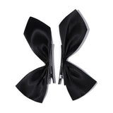 2pcs Black White Ribbon Hair Bows Clips Vintage Bowknot Side Hairpin Cute Girls Barrettes Headdress Hair Accessories for Women